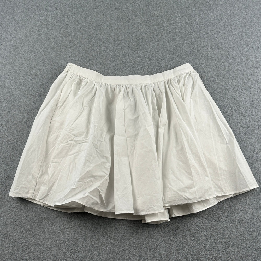 Free People Skirt Womens M Mini White Elastic Waist Cotton Gathered Casual